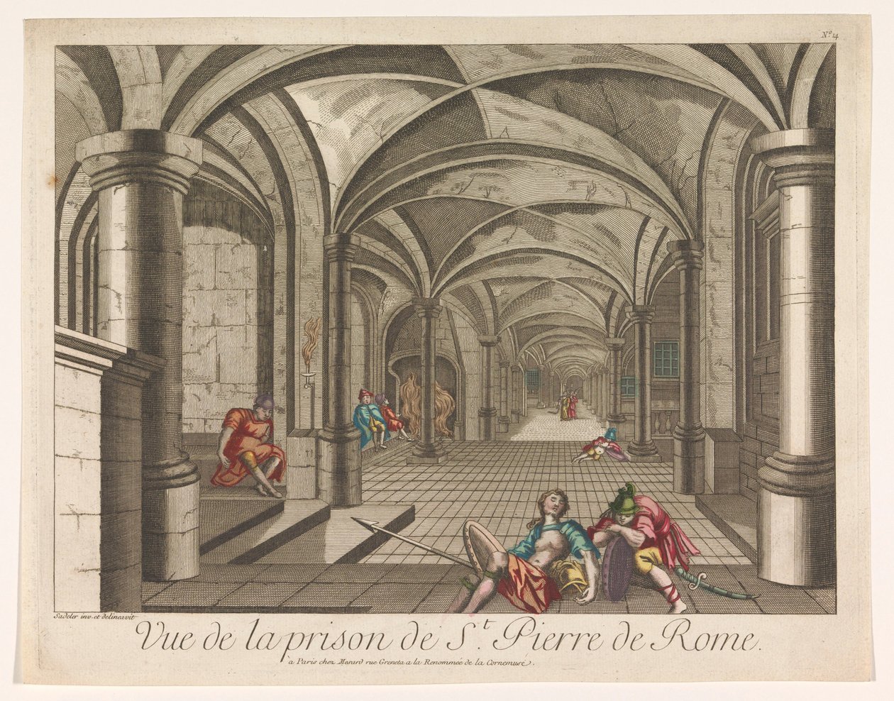 View of the interior of the Mamertine Prison in Rome by Mesard