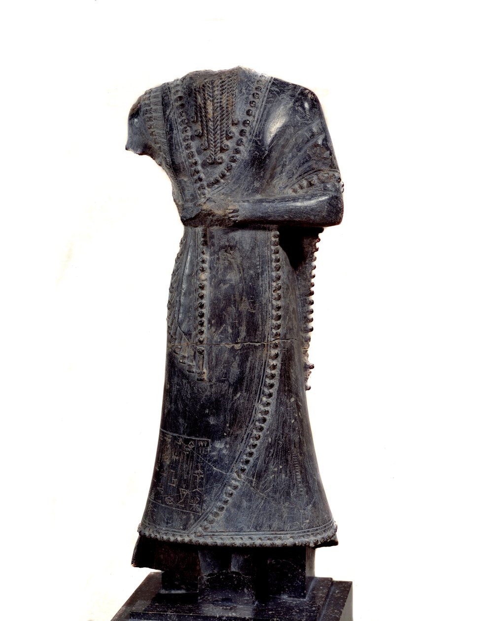 Mesopotamia: Acephal Statuette in Steatite of Idi-Ilum, Governor of Mari, Dedicated to the Goddess Ishtar by Mesopotamian