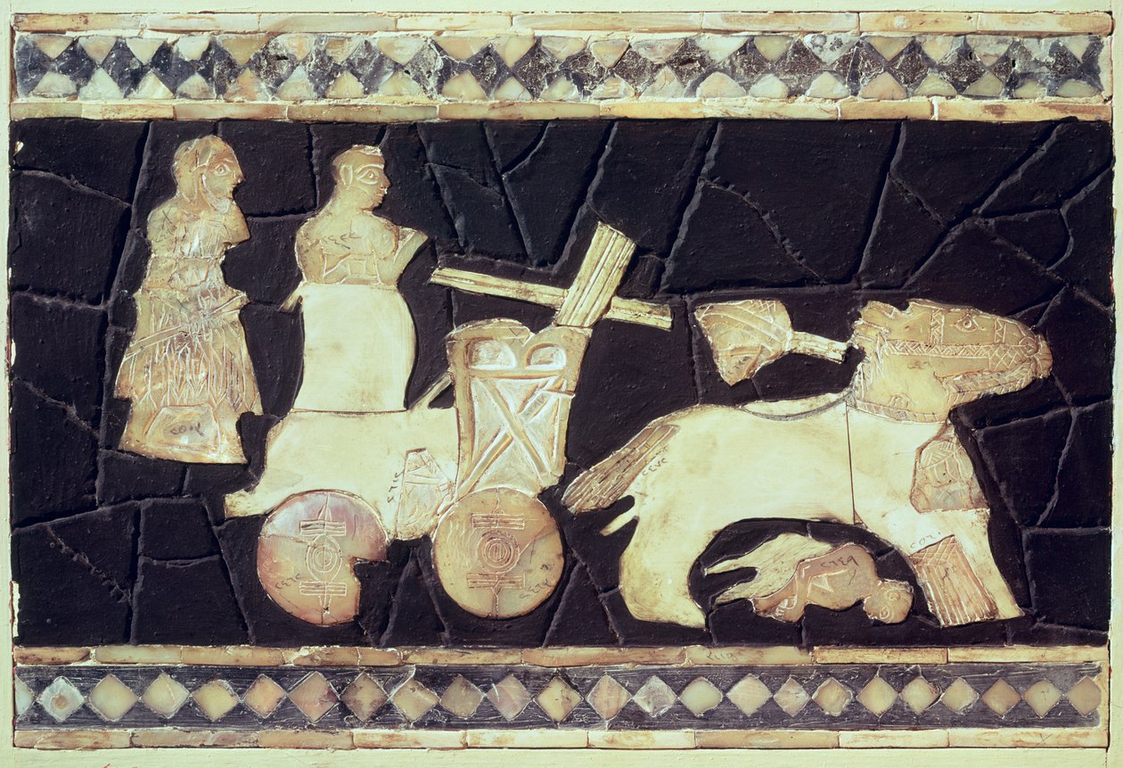 War Chariot Pulled by Two Horses by Mesopotamian