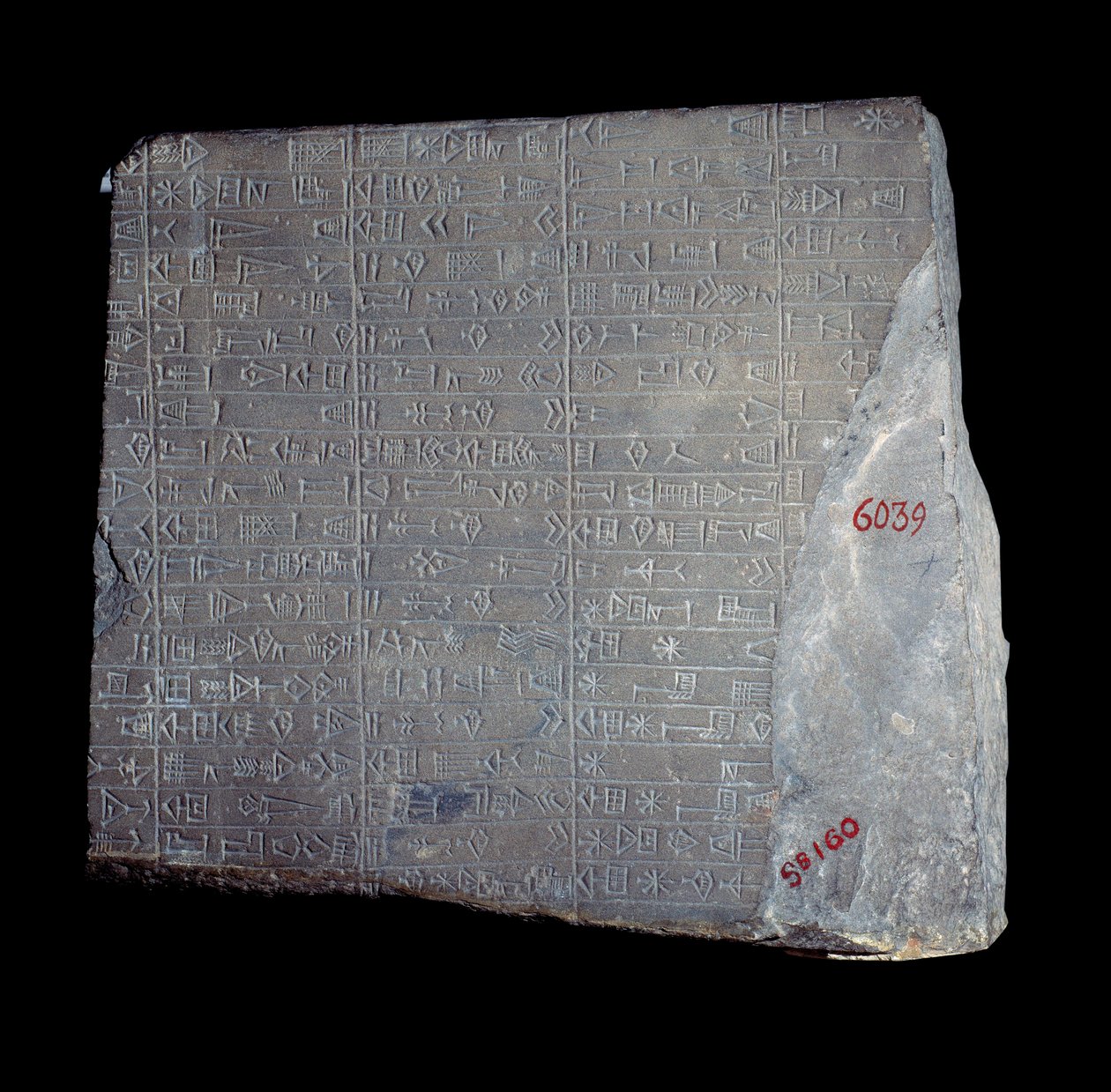 Mesopotamia: Limestone Stele with Inscriptions in Akkadian Commemorating the Work Done in Honor of the God Inshushinak by Mesopotamian Mesopotamian