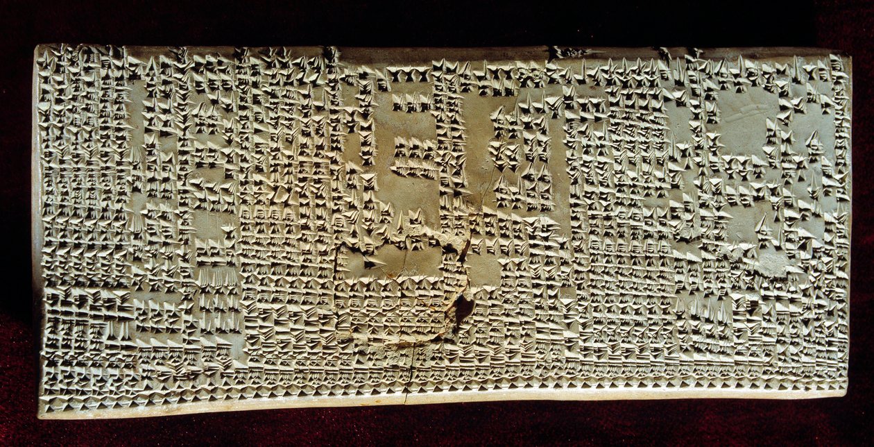 Oriental Antiquity: Medical Tablet Engraved with Cuneiform Writing by Mesopotamian Mesopotamian