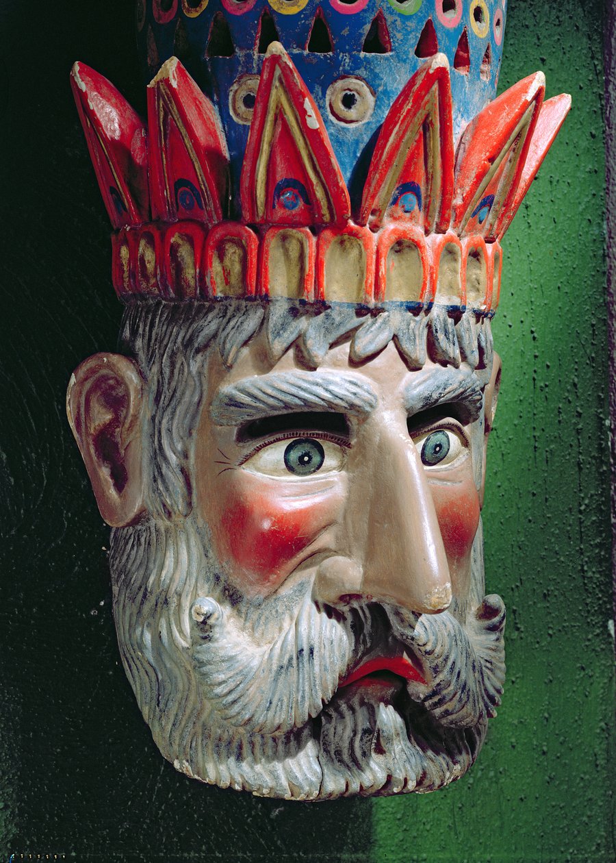Mask of a king magus used in processions to celebrate the feast of the Epiphany in Mexico on 6 January by Mexican School