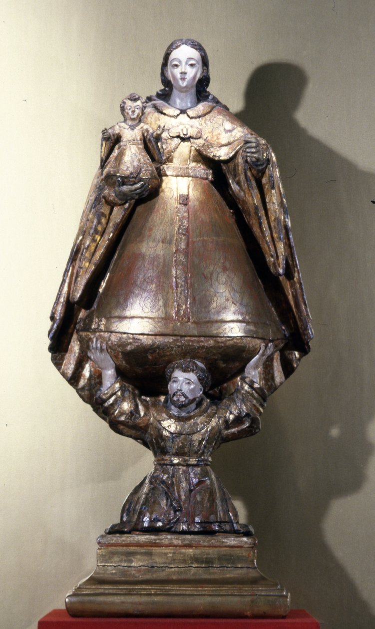 St. Francis Sustaining the Madonna and Child by Mexican School