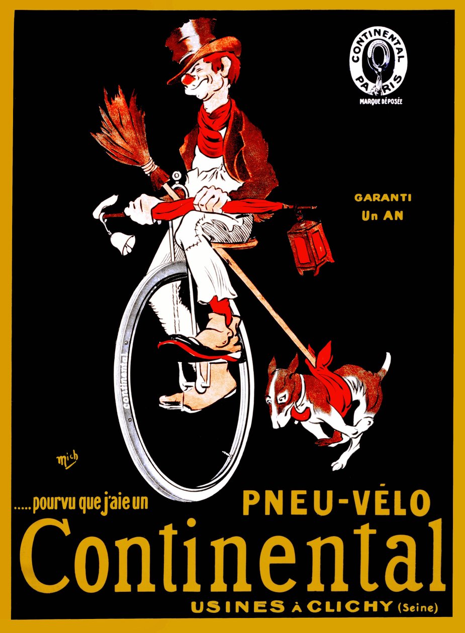 Advertising poster for Continental tires by Mich