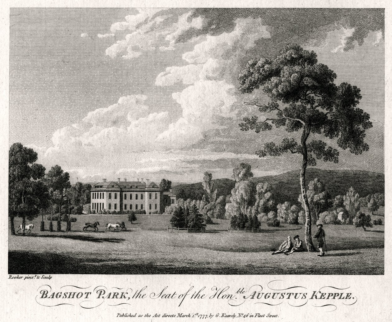 Bagshot Park, the Seat of the Honourable Augustus Kepple by Michael Angelo Rooker