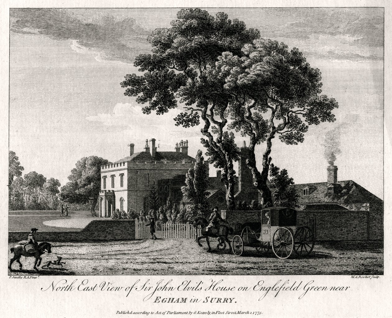 North East View of Sir John Elvils House on Englefield Green near Egham in Surry, 1775 by Michael Angelo Rooker