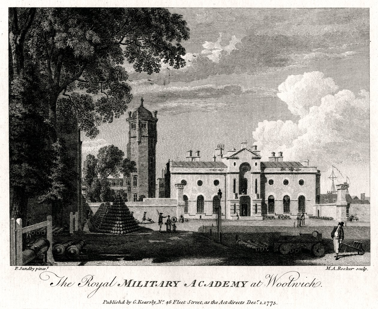 The Royal Military Academy at Woolwich, London by Michael Angelo Rooker