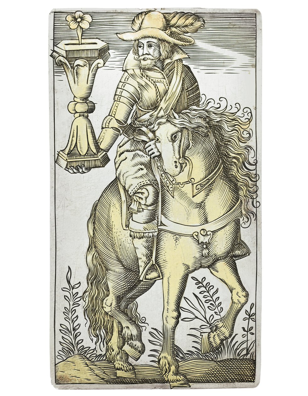 Playing Card from an Extremely Rare Set, Engraved in the Four Italian Suits, Augsburg by Michael Froemmer