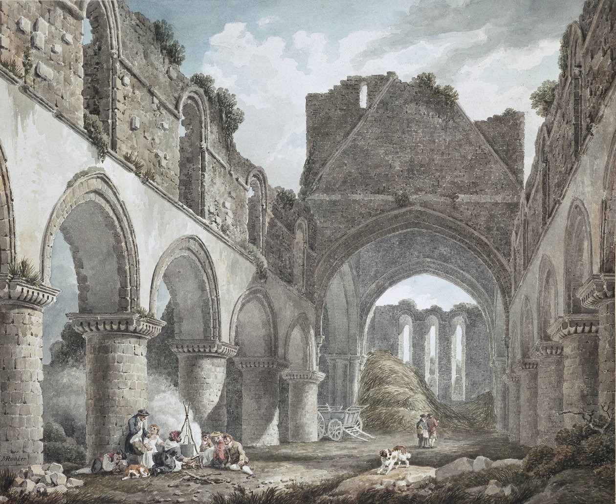 Buildwas Abbey, Shropshire, 18th century by Michael Rooker