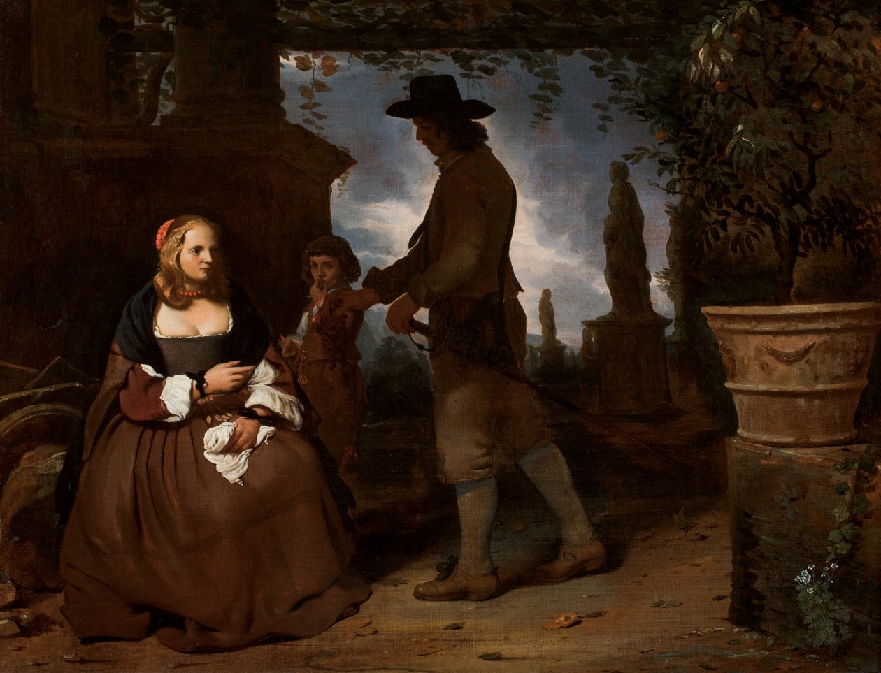 A Young Couple and a Boy in a Garden by Michael Sweerts