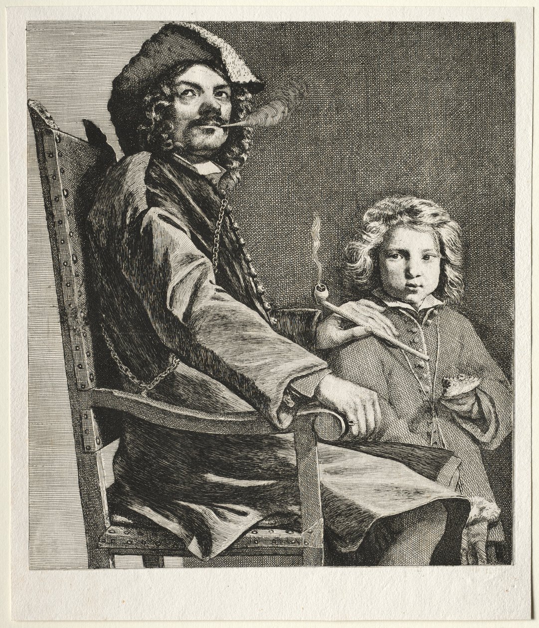 Man Smoking a Pipe and a Small Boy by Michael Sweerts