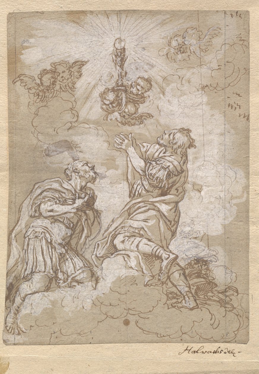 Two Soldier Saints Adoring the Host by Michael Wenzel Halbax