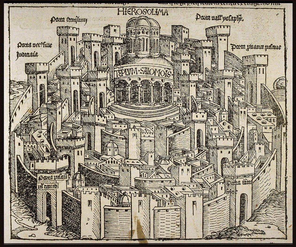 Jerusalem from the Schedels Chronicle of the World by Michael Wolgemut