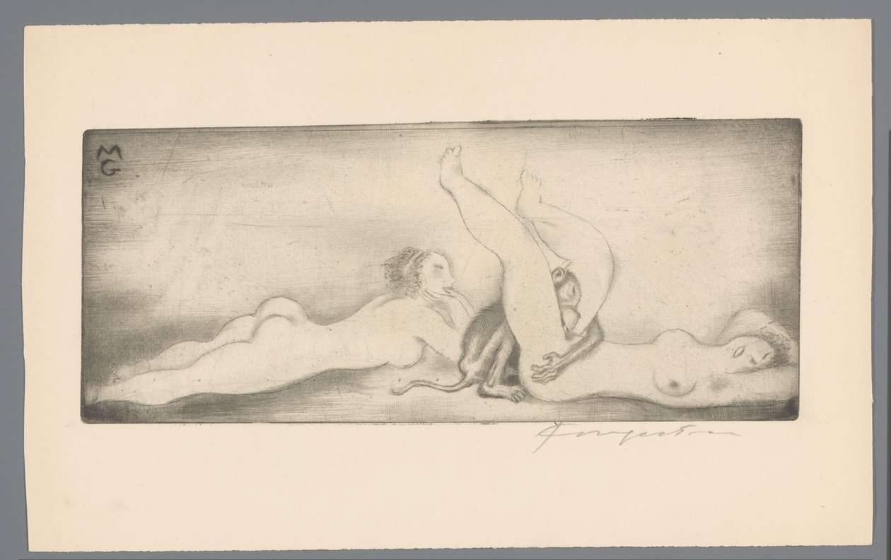 Ex Libris of Gianni Mantero by Michel Fingesten (signed by artist)