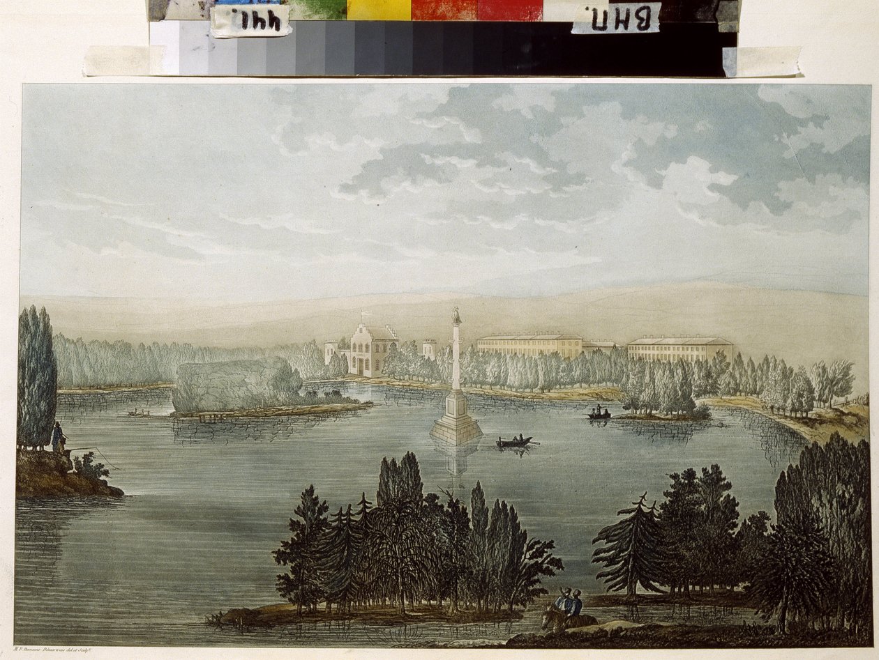View of Tsarkoye Selo. The Chesme Column by Michel Francois Damam Demartrait