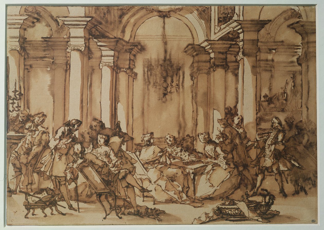 A Literary Salon in the 18th Century by Michel Francois Dandre-Bardon