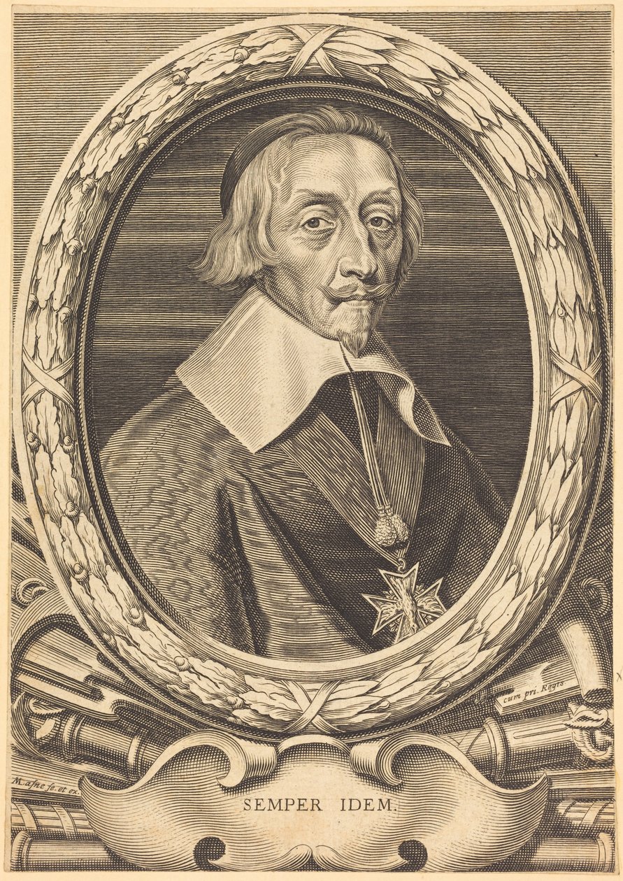 Armand Jean du Plessis, Cardinal Richelieu by Michel Lasne