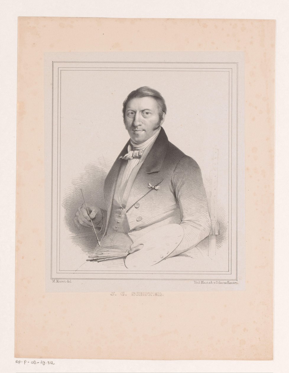 Portrait of Johannes Christiaan Schotel by Michel Mourot