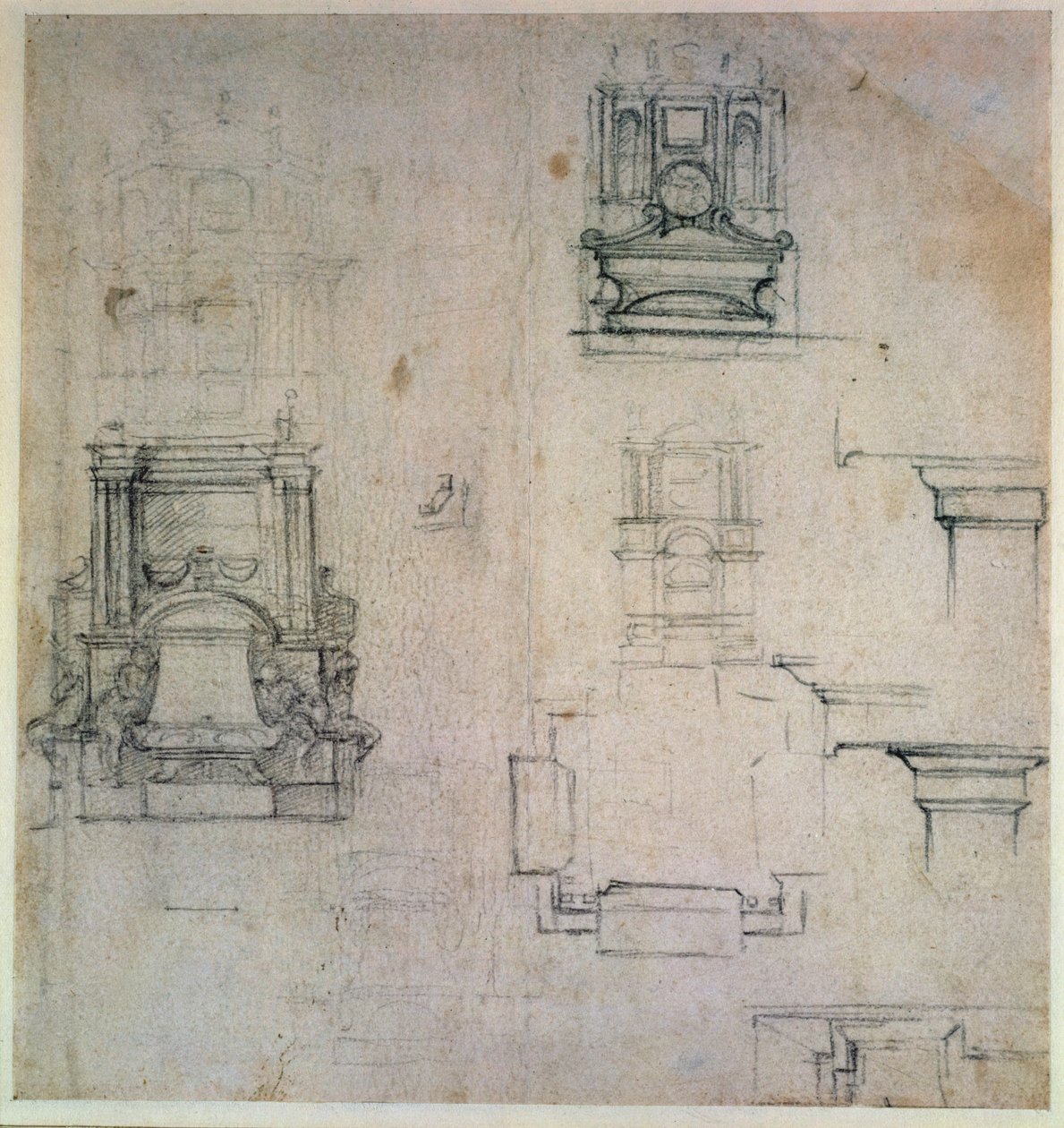 Designs for tombs by Michelangelo Buonarroti
