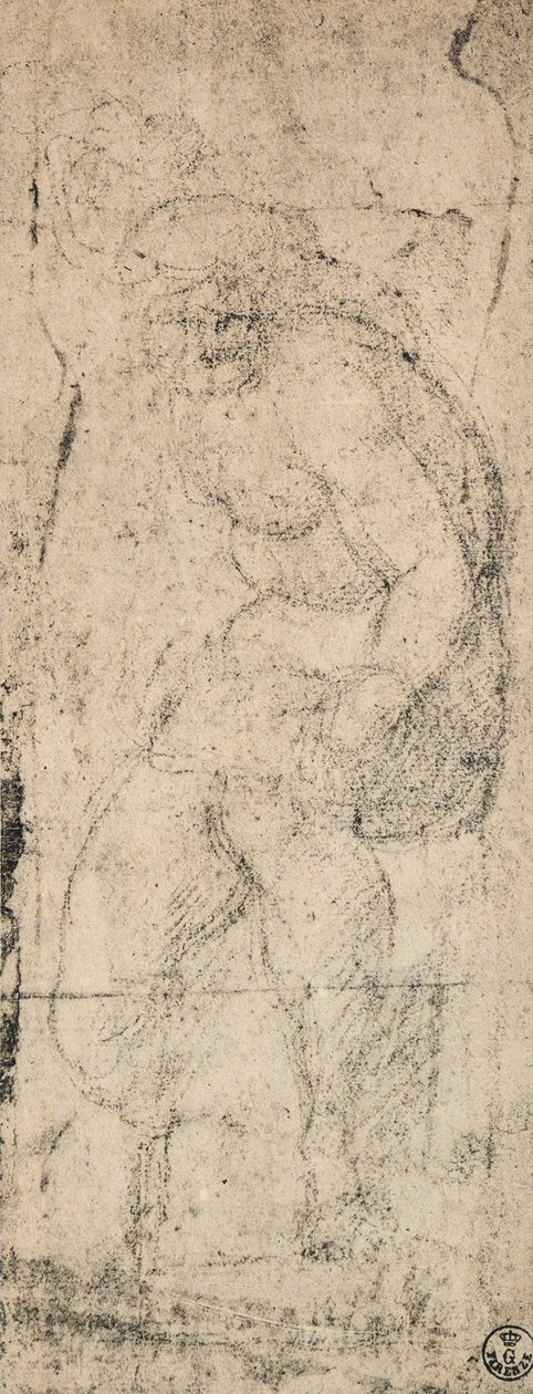 Male Nude, Study by Michelangelo Buonarroti