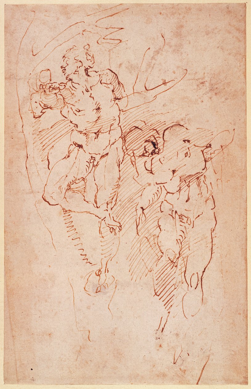 Studies of Male Nudes by Michelangelo Buonarroti