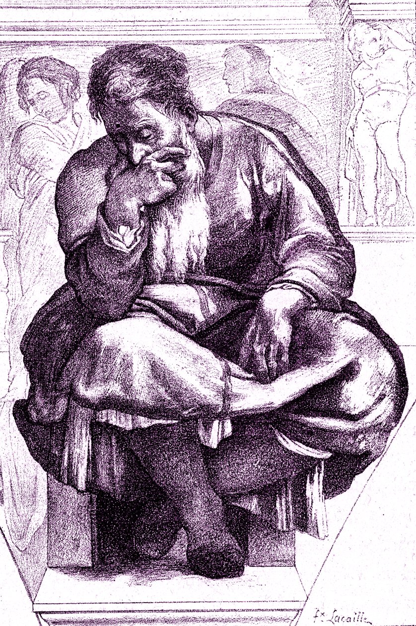 Jeremiah, the weeping prophet by Michelangelo (after) Buonarroti