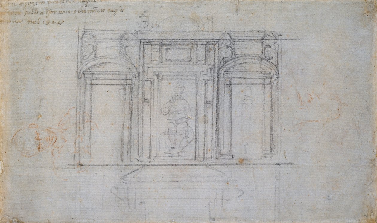 Design for one of the Medici Tombs by Michelangelo Buonarroti