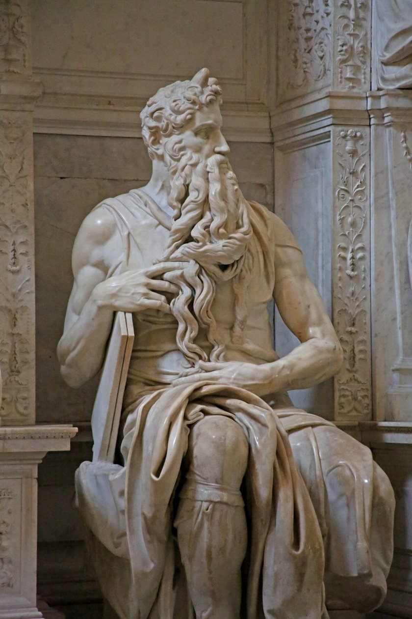 Moses (detail) by Michelangelo Buonarroti