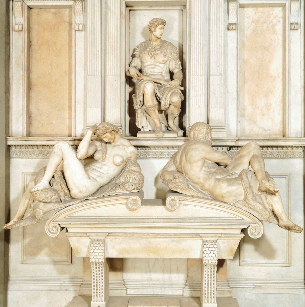Italy, Florence, New Sacristy in Medici Chapel of Basilica of San Lorenzo in Florence (UNESCO World Heritage) by Michelangelo Buonarroti