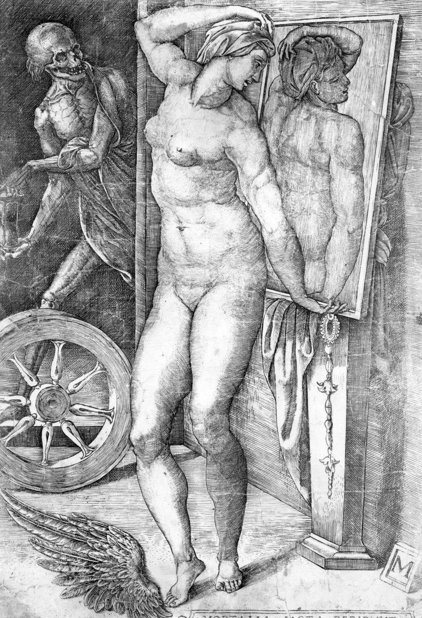 Nude Looking at Herself in a Mirror by Michelangelo Buonarroti