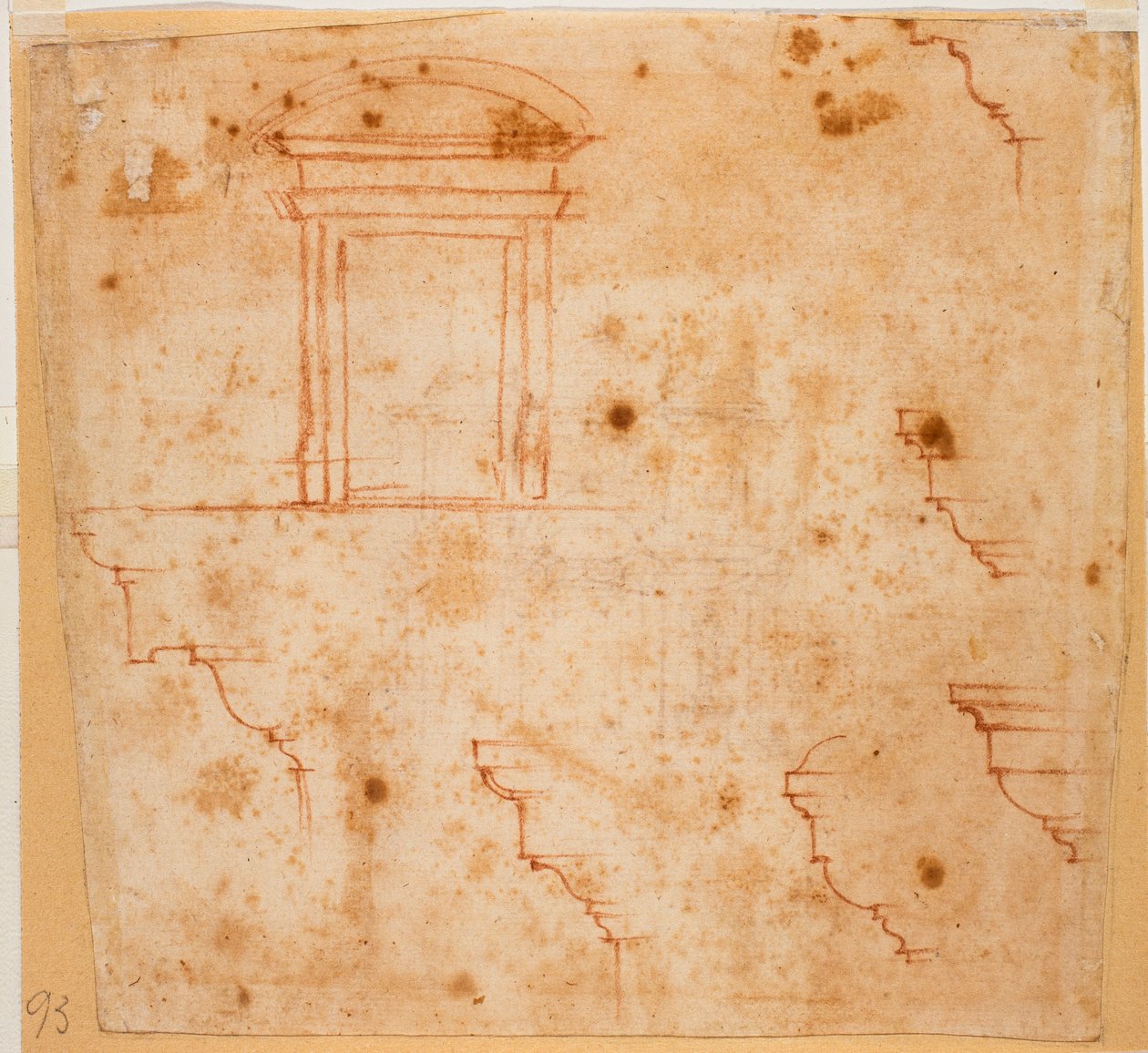 Plans for portals and architectural moldings by Michelangelo Buonarroti