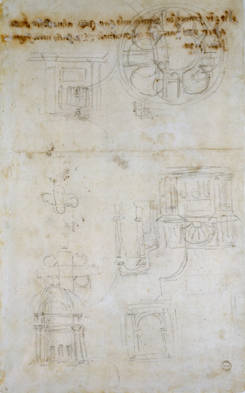 Sketch showing Studies for St Peter