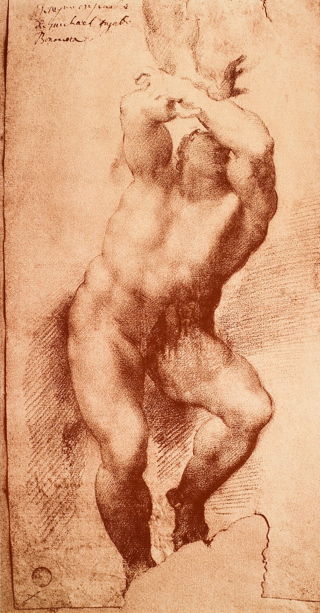 Study for one of the figures of the Last Judgement by Michelangelo Buonarroti
