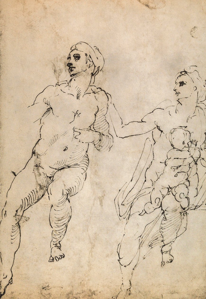 Study of Some Nude Figures by Michelangelo Buonarroti