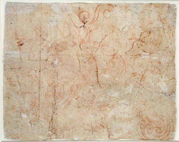 Various studies, c.1525 by Michelangelo Buonarroti