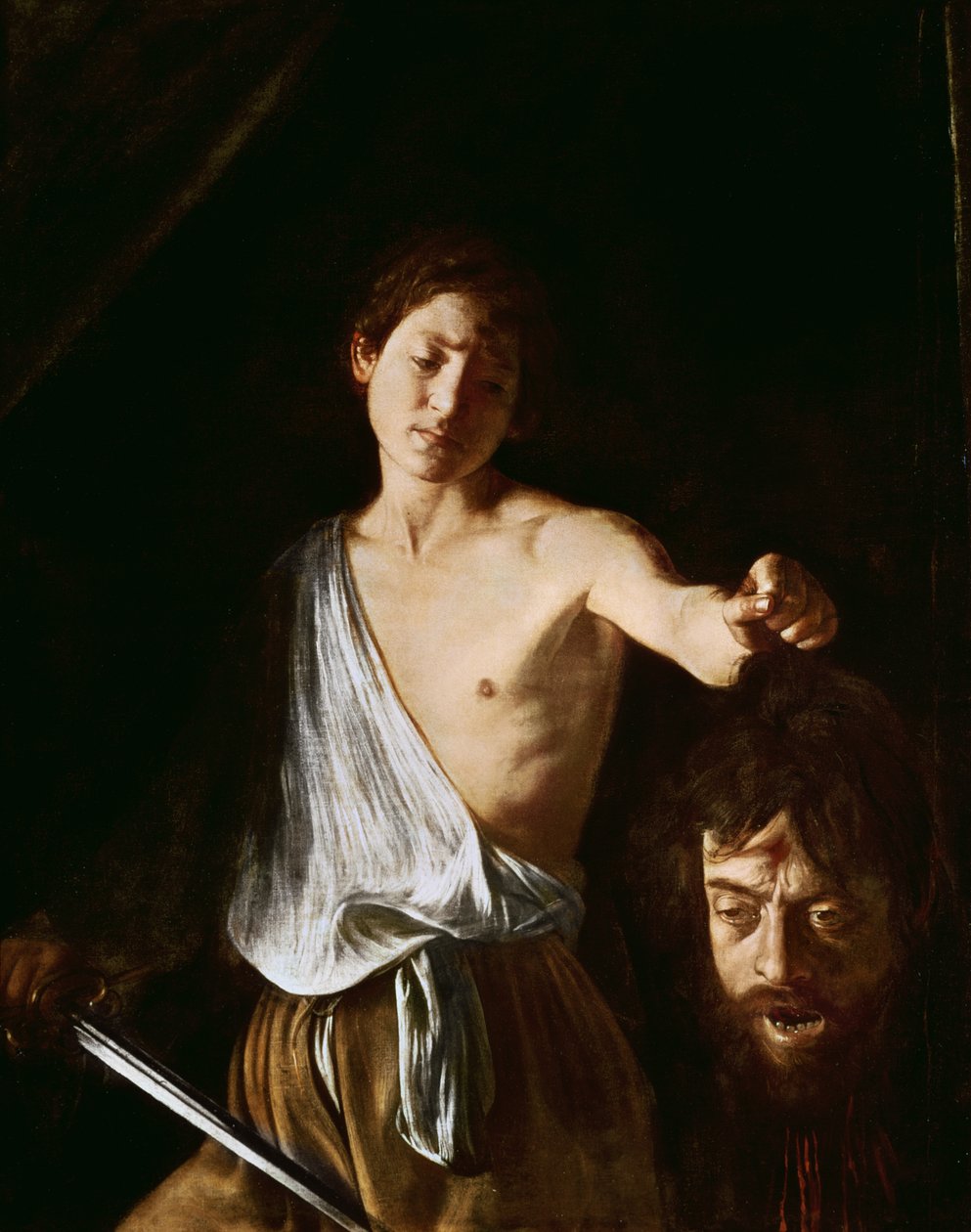 David with the Head of Goliath, 1606 (detail) by Michelangelo Merisi Caravaggio
