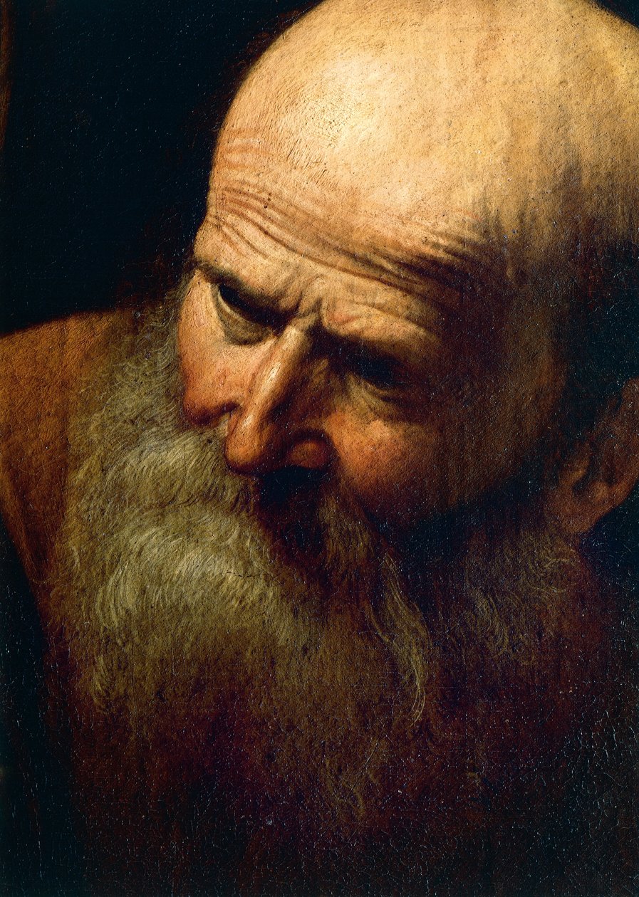 Face of Abraham (detail) by Michelangelo Merisi da Caravaggio
