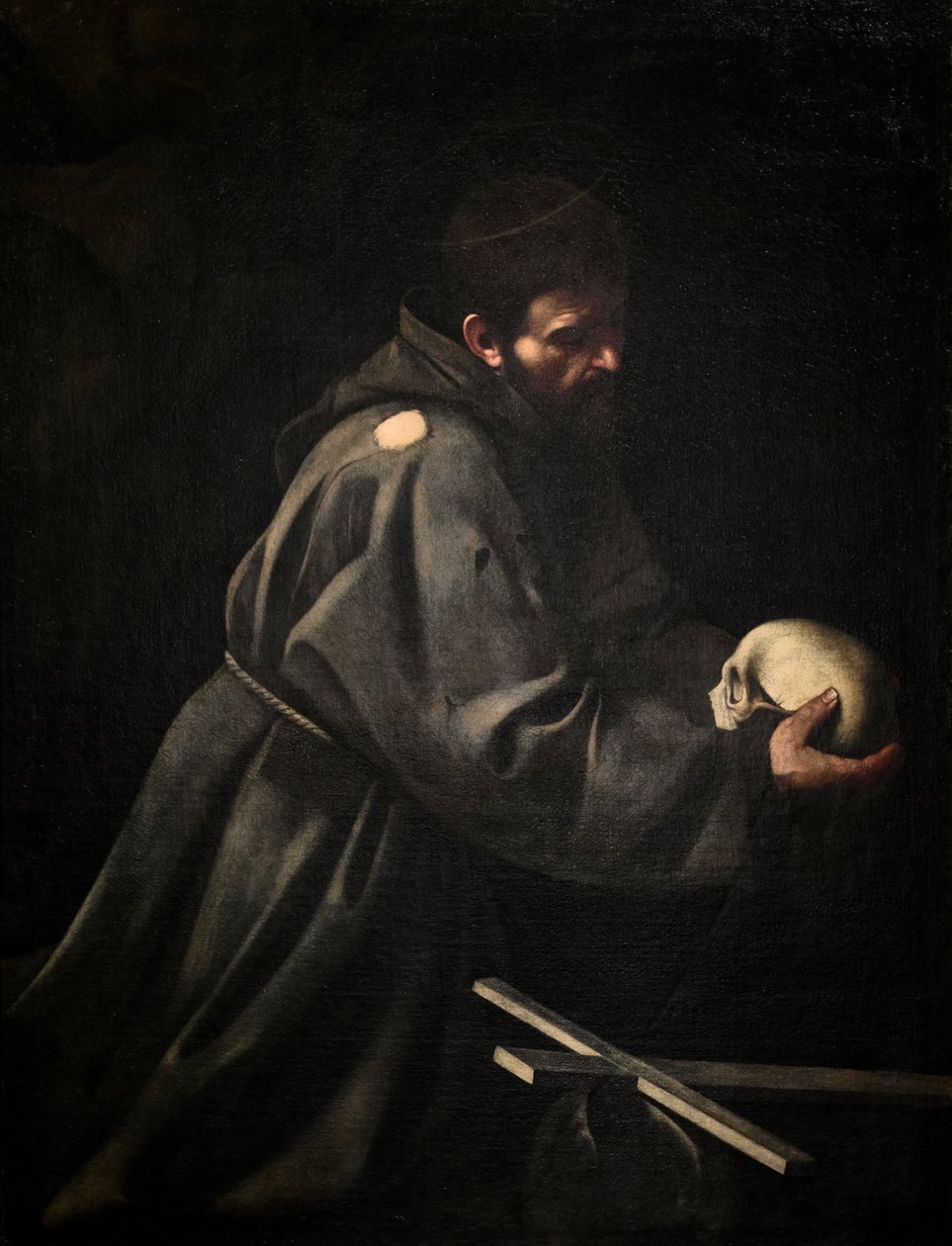 St Francis in meditation by Michelangelo Merisi da Caravaggio