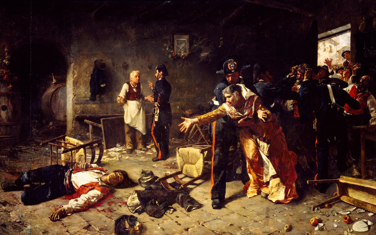 A Game of Trumps or Brawl in Trastevere by Michele Cammarano