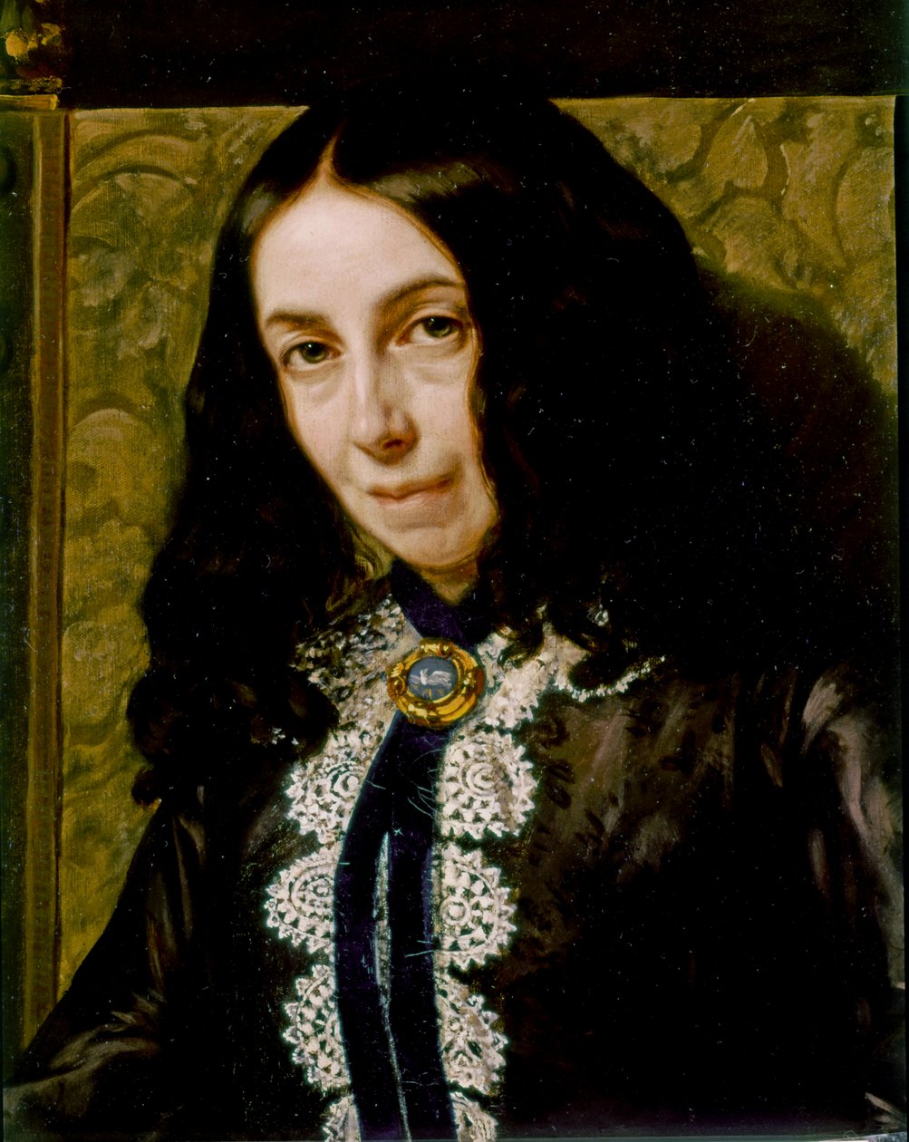 Elizabeth Barrett Browning, Portrait (detail) by Michele Gordigiani
