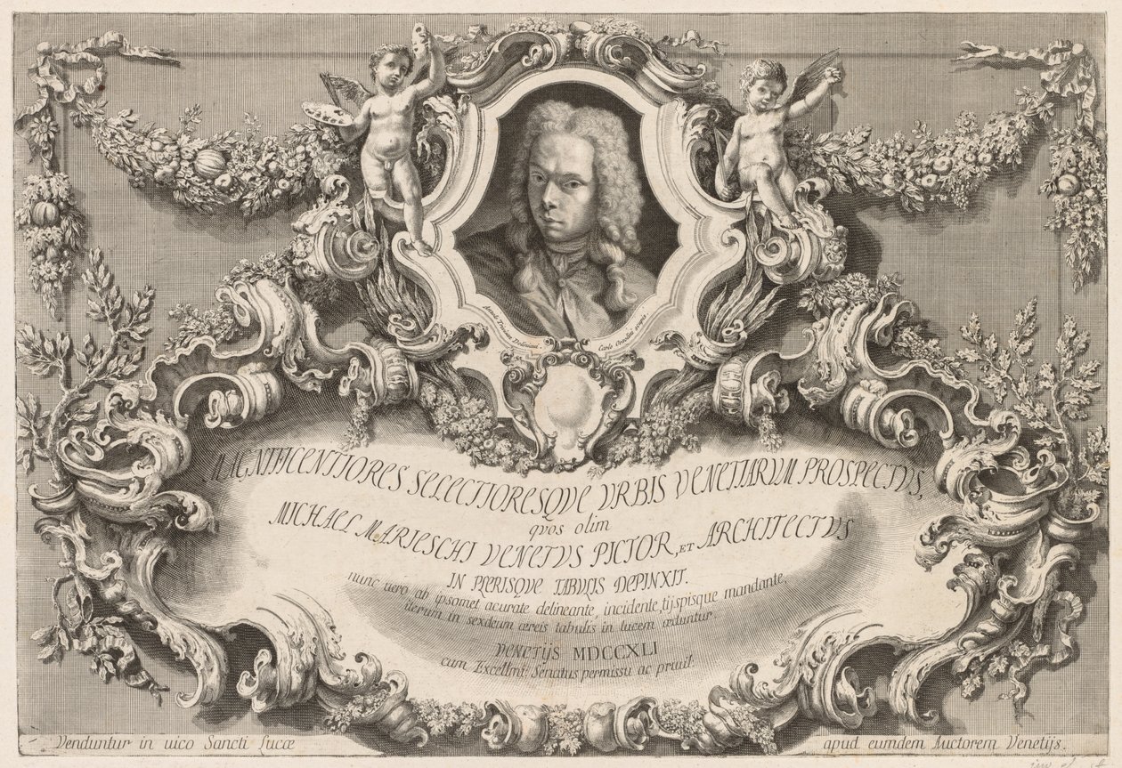 Views of Venice: Frontispiece - Title Page, 1741 by Michele Marieschi