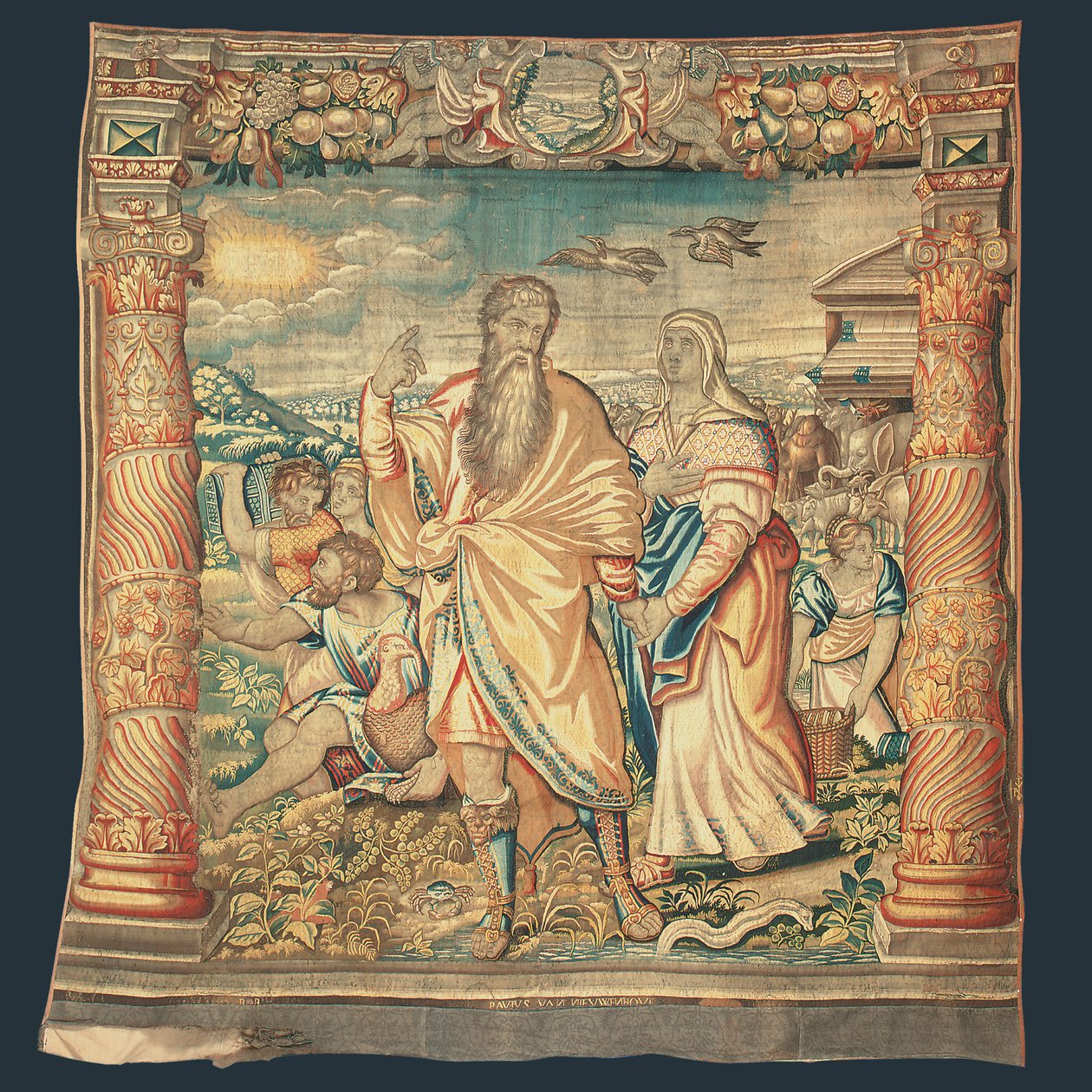 Brussels Biblical tapestry depicting the Descent from the Ark from the series 