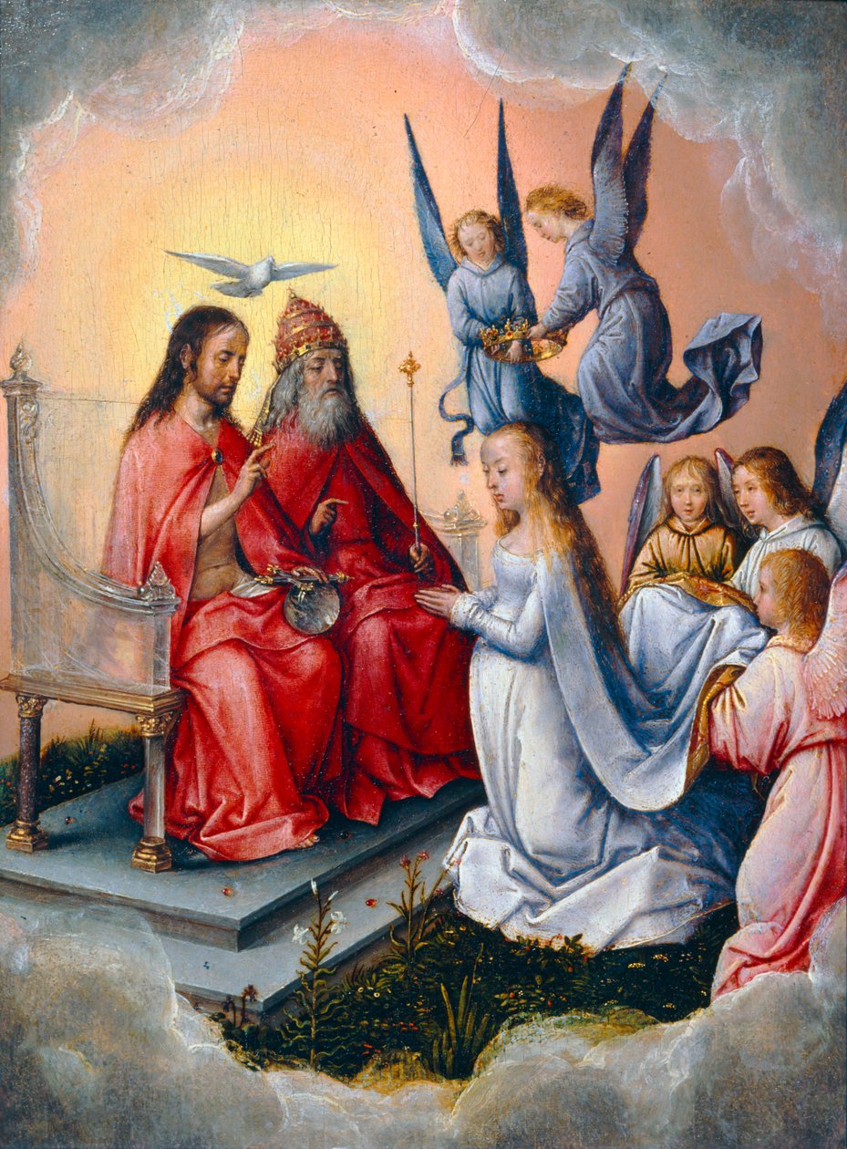 The Coronation of the Virgin by Angels, in the Presence of the Holy Trinity by Michiel Sittow