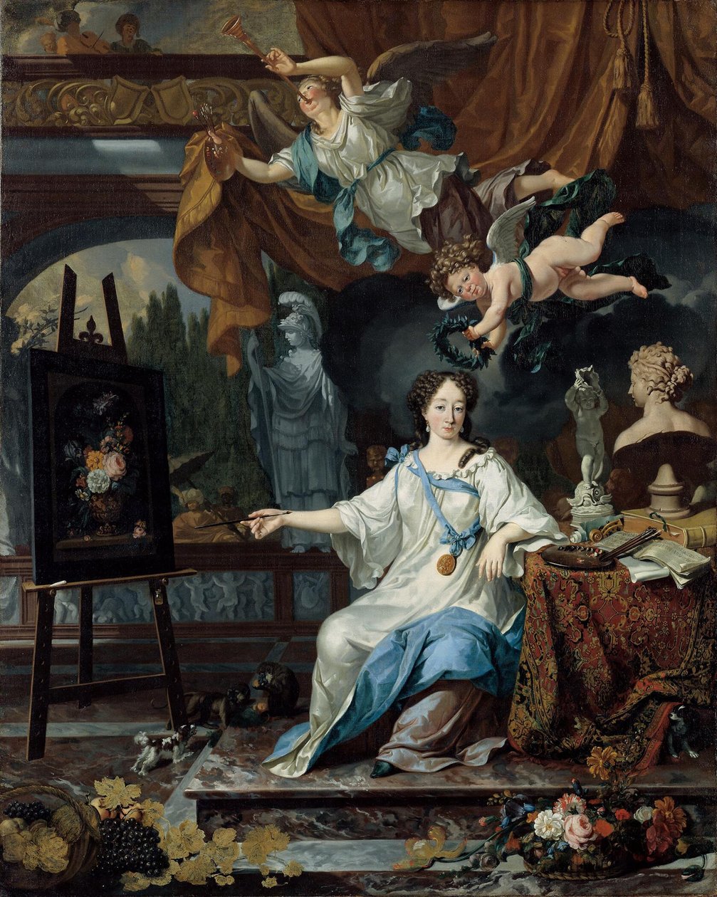 Allegorical Portrait of a Woman, Probably Rachel Ruysch (1664-1750) by Michiel van Musscher