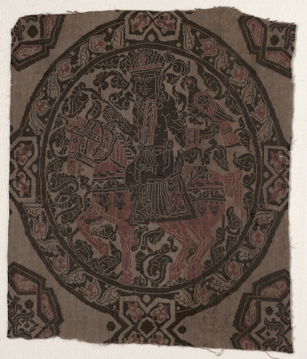 Fragment with Equestrian Falconer King, Iran or Iraq, Abbasid period by Middle Eastern