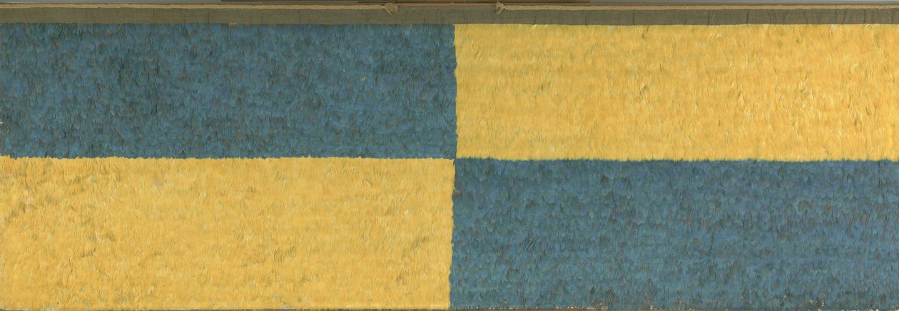 Panel with Rectangles of Blue and Yellow Featherwork by Middle Horizon Epoch 2A