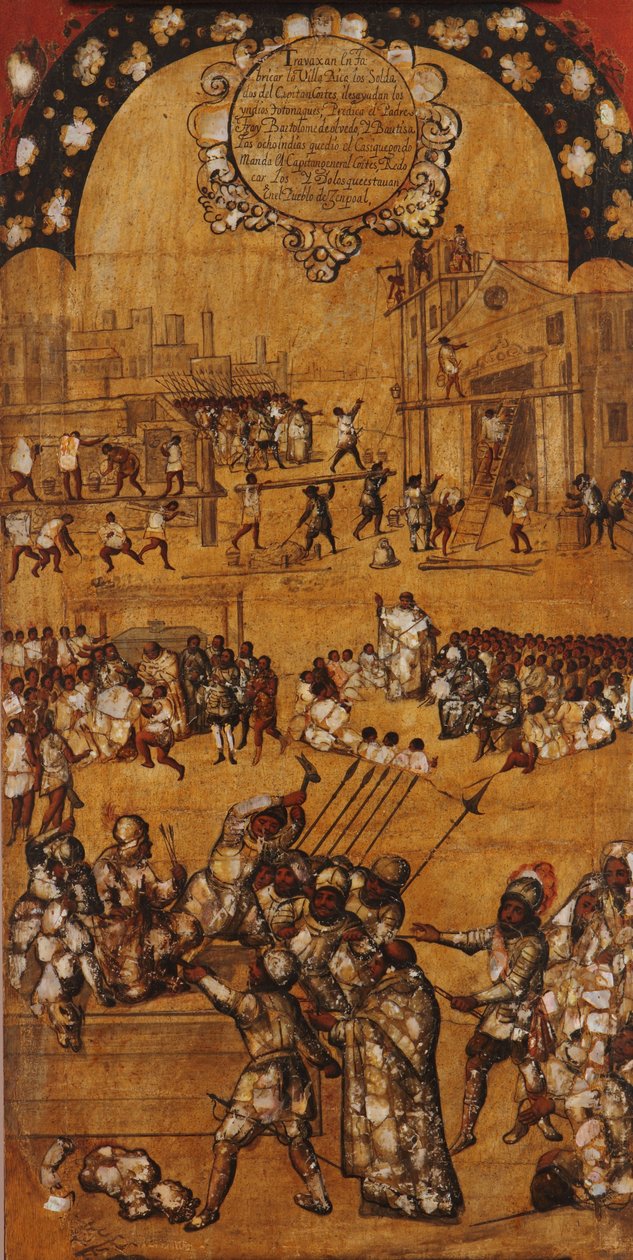 The Conquest of Mexico, Panel IV, c.1696-1715 by Miguel Gonzalez