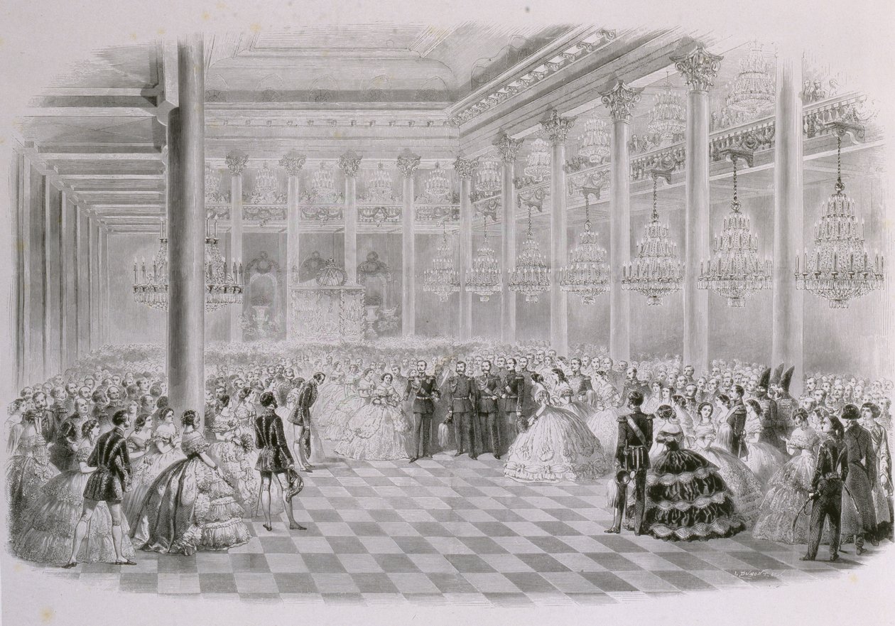 Ball in the Hall of the Russian Assembly of Nobility on the occasion of the coronation of Emperor Alexander by Mihaly von Zichy