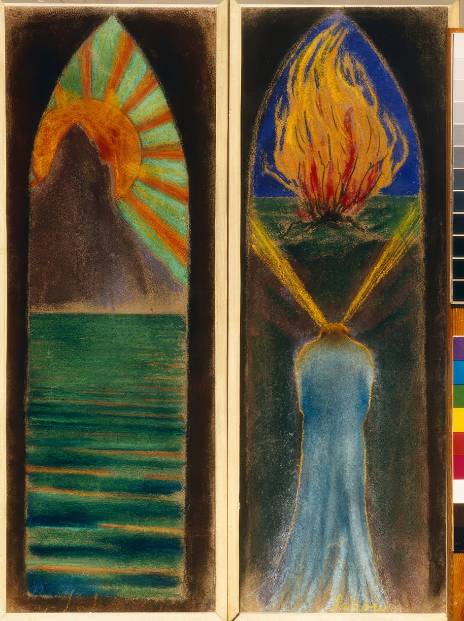 Two Designs for Stained Glass Windows by Mikalojus Ciurlionis