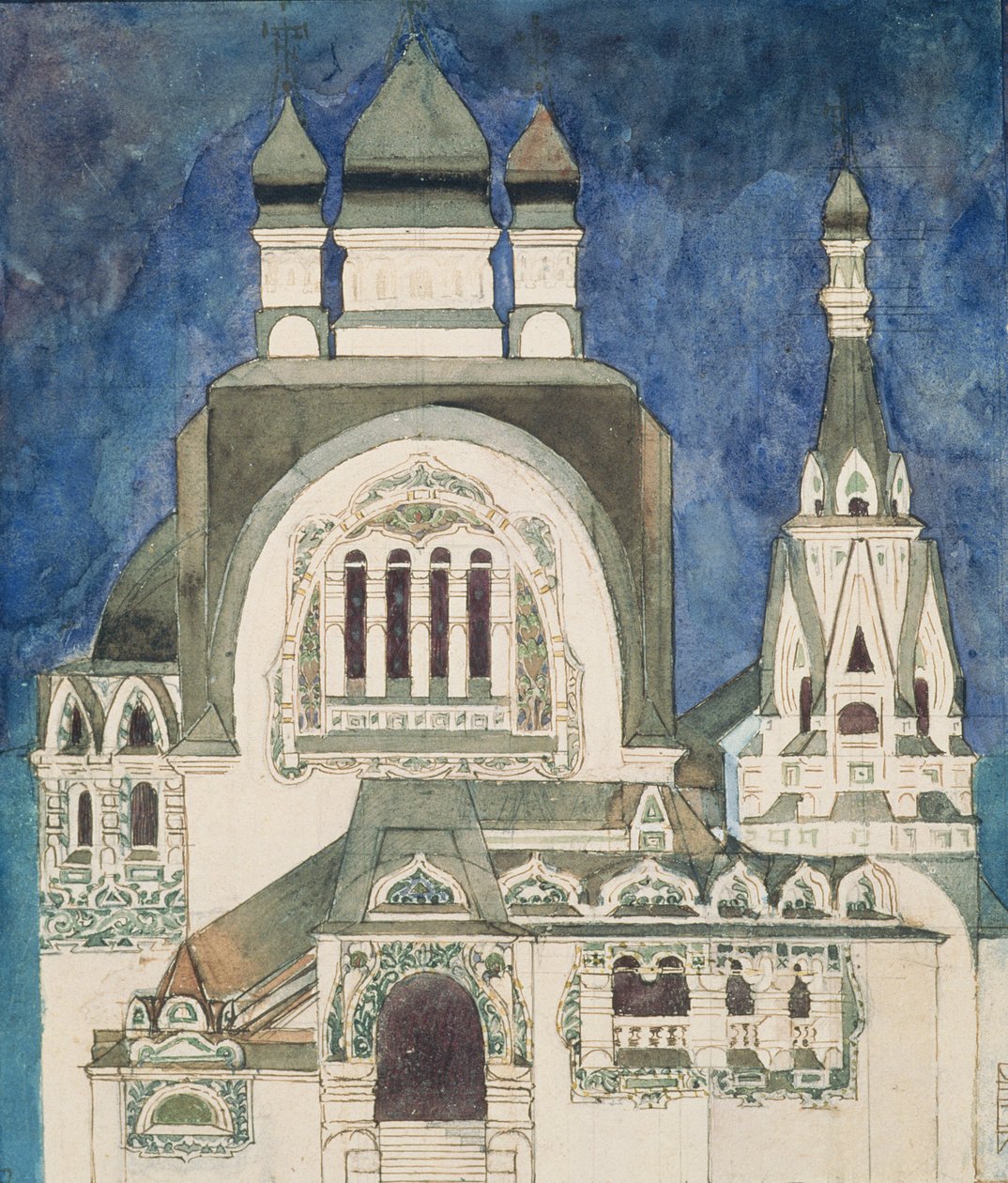 Unrealised design for a church at Talashkono, 1899 by Mikhail Aleksandrovich Vrubel